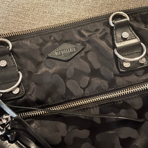 MZ Wallace Parker Leopard Jacquard Leather Trim Nylon Tote - Picture 6 of 9